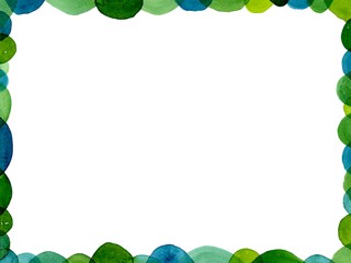 水彩のフレーム青緑