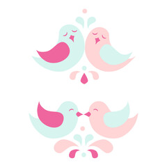 Lovebird symbol in pastel color