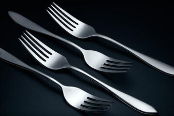 Lined up forks