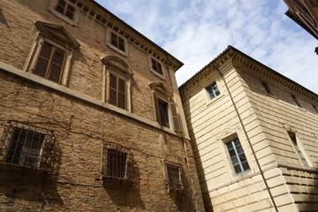Fototapeta premium Osimo, historic town in Marche, Italy: facade of buildings