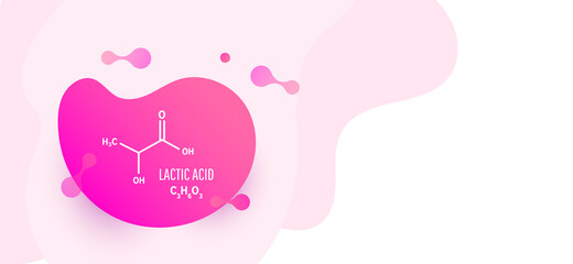 Lactic acid molecular structure. Lactic acid skeletal chemical formula. Vector illustration