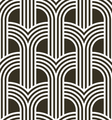 Seamless pattern of Art Deco arches geometric