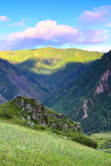 Alpine slope in the Altai mountains