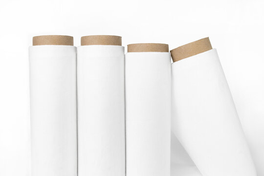 White cotton Fabric Rolls Mockup	
