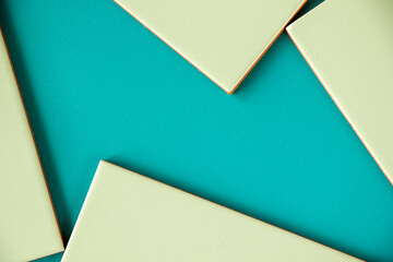 Green ceramic files on the blue background