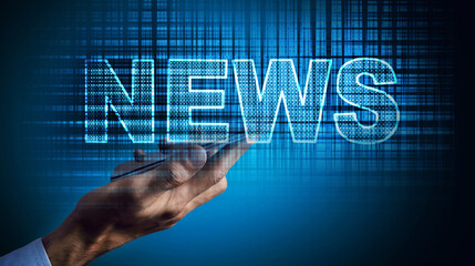 the phone displays the news inscription