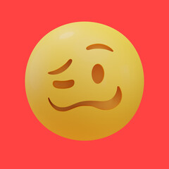 weird face emoji 3d illustration