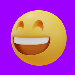 grinning face emoji 3d illustration