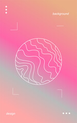 Colorful modern abstract background template portrait website mobile simple line circle  gradient color
