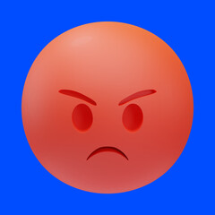 angry face emoji 3d illustration