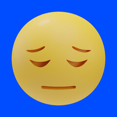Fototapeta premium disappointed face emoji 3d illustration