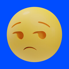 frown face emoji 3d illustration