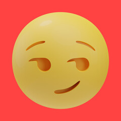 shy face emoji 3d illustration