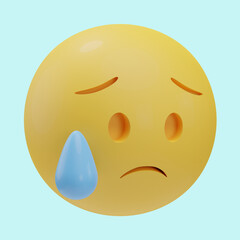 sad face emoji 3d illustration