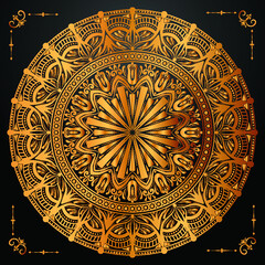 Luxury background with mandala and pattern gold for wedding invitation