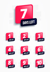 Vector Illustration Modern Days Left Counter