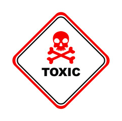 warning sign on white background	