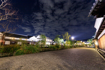 夜の倉敷美観地区　岡山県倉敷市　Kurashiki Bikan Historical Quarter at night.  Okayama-ken Kurashiki city