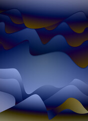 Graphic background is light purple light golden  .Modern looking digital curve art of abstract moving waves in colorful gradients.