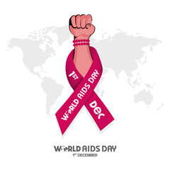 Illustration of the World AIDS Day banner background. 1st December world aids day.