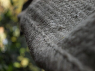 close up of a knitted wool