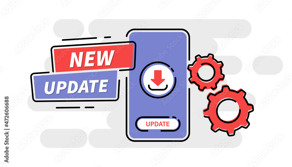 Fototapete system update. the concept of updating the system software. the download process on the smartphone s