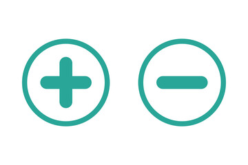 Plus and minus circle flat vector icons isolated on circle on white background for website, application, printing, document, poster design, etc. vector EPS10