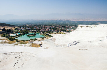 Beautiful view in Pamukkale Turkey of the rocks