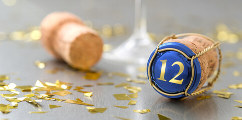 Champagne cap with the Number 12