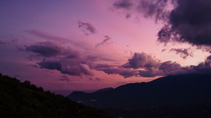 sunset in the mountains