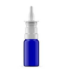 10 ml Blue Glass Nasal Spray Bottle. Isolated