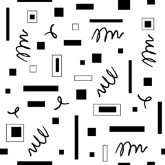 Seamless abstraction pattern on white background. Monochrome pattern