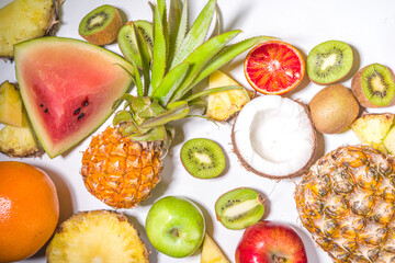 Summer vitamin fruity flatlay