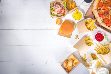 Delivery food, fast-food background
