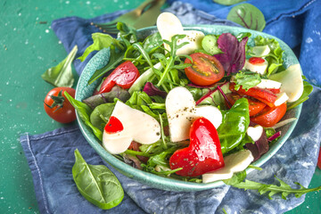 Fresh salad for Valentine day dinner