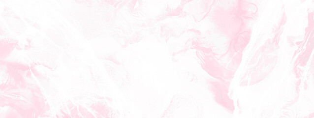 Panoramic pink background . Watercolor or gouache on paper texture. Irregular stains pattern. 