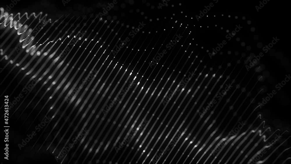 Poster abstract digital waving lines fx background loop/ 4k animation of an abstract wallpaper background w