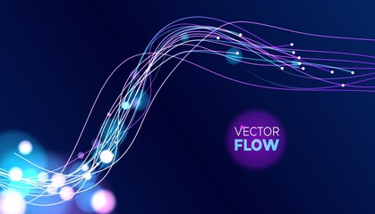 Futuristic wave, Futuristic data stream vector background. Data vortex stream technology.