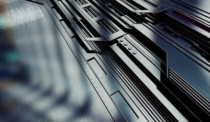 Obraz premium 3d abstract technology background from metal parts. 3d rendering