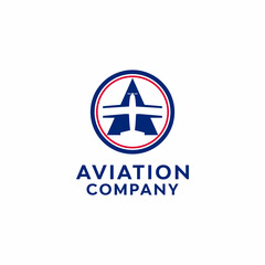 Creative Aviation Logo Design Vector With Plane Element