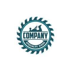 Vintage Carpentry Logo Design With Saw Element