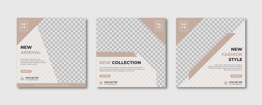 Fashion social media post template. Minimalist fashion sale social media post template