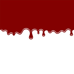 Dripping Blood Seamless Pattern on White Background. Vector