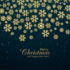 Merry Christmas decorative snowflakes card and happy new year background