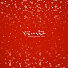 Christmas background of big and small snowflakes in red colors