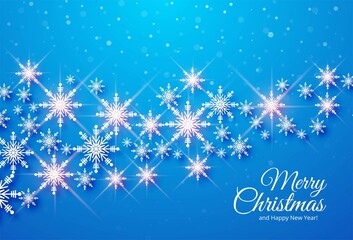 Naklejka na ściany i meble Merry Christmas snowflakes celebration card background