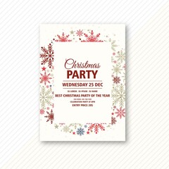 christmas party celebration invitation card template vector