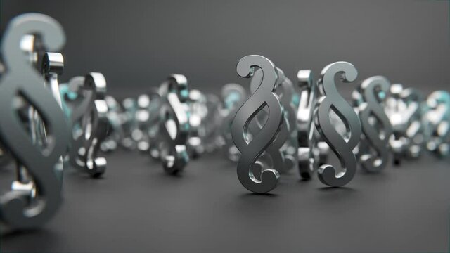 Paragraph oder Paragraphen Symbole Animation - Konzept Grundrechte, Anwalt oder B&uuml;rokratie