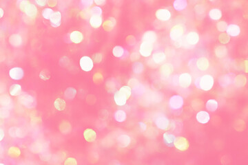 Beautiful natural bokeh of the colorful lights. Abstract Christmas New Year backdrop for text or advertising. Template for banner or party invitation