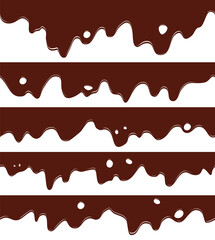 vector seamless liquid chocolate borders